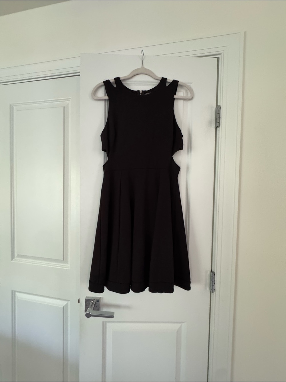 French Connection Black Cutout Fit-and-Flare Mini Dress